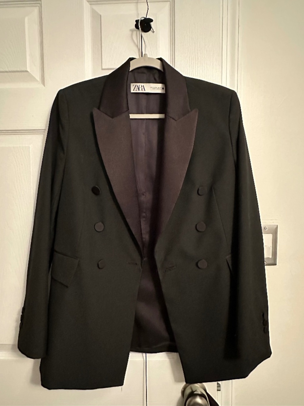 Zara Black blazer with satin lapel